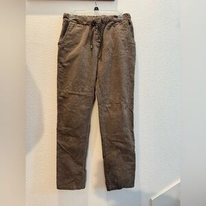 Elastic waistband, drawcord, comfortable, textured fabric pants made in Italy